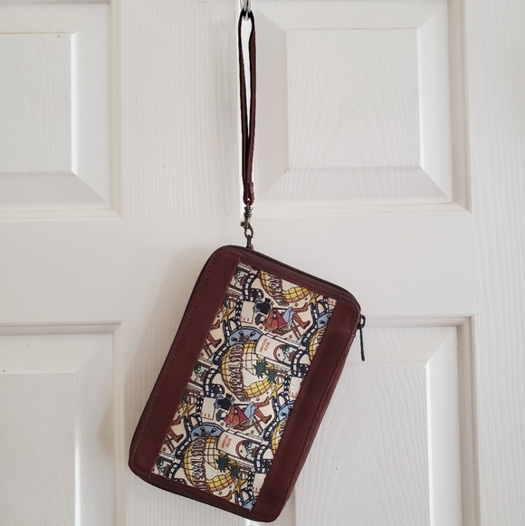 Universal Studios Embrordered Leather Wristlet